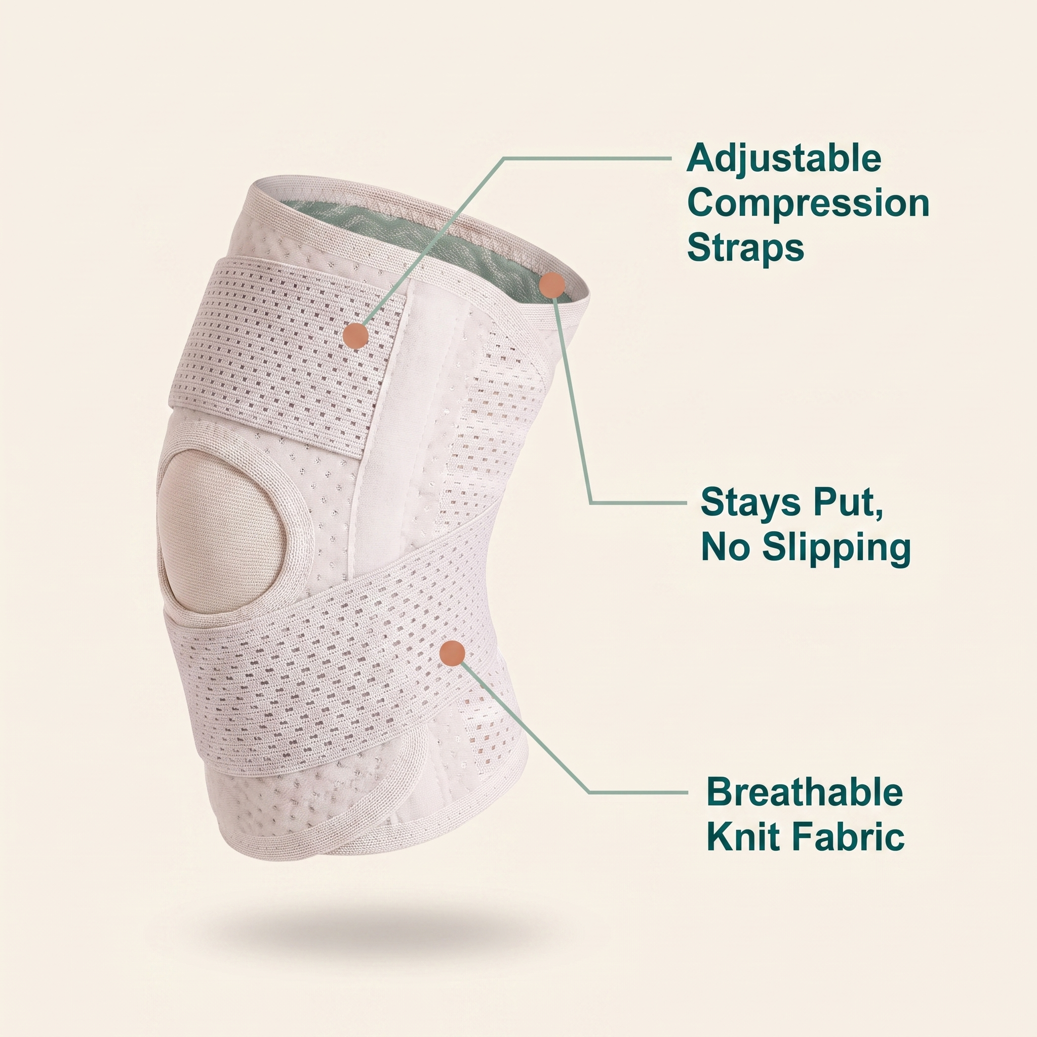 Limber Knee Align brace showing adjustable compression straps and breathable knit fabric