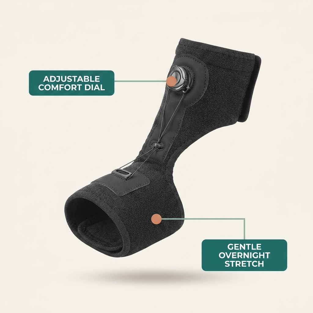 Limber Step Ease night splint - adjustable comfort dial, gentle overnight stretch